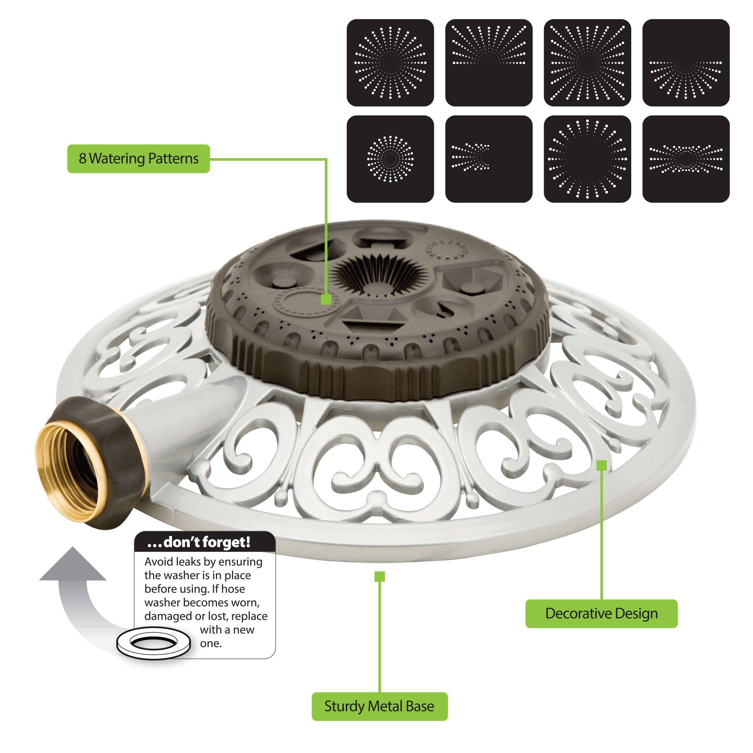 Metal 8-Pattern Sprinkler – Melnor