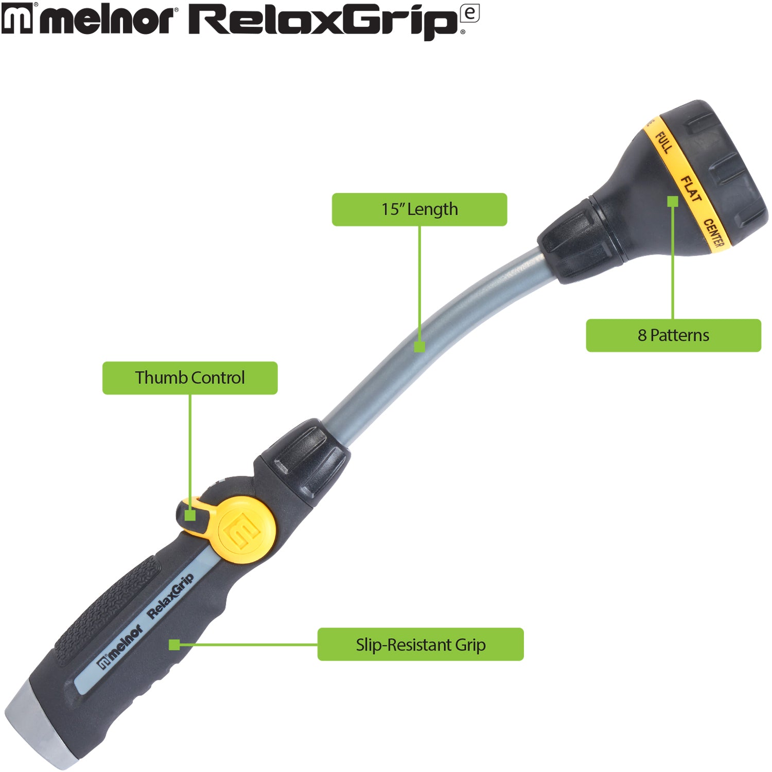 RelaxGrip® 8-Pattern 15” Watering Wand – Melnor