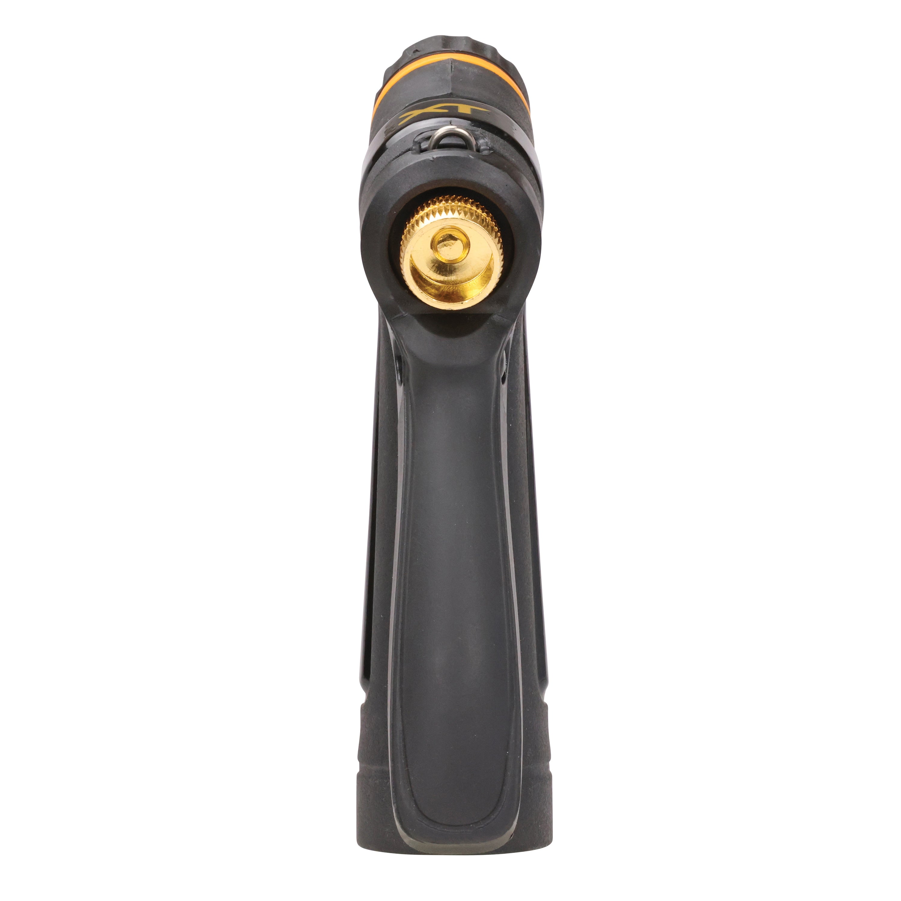 Back view of the Melnor XT200 Rear-Trigger Metal Adjustable Nozzle on white background.