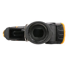 Bottom view of the Melnor XT300 Front-Trigger Metal Adjustable Nozzle with Flow Control showing included rubber washer inside nozzle on white background.
