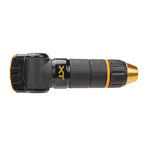 Top view of the Melnor XT300 Front-Trigger Metal Adjustable Nozzle with Flow Control on white background.