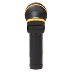 Back view of black and yellow Melnor XT452 Heavyweight 10-Pattern garden hose nozzle with thumb control