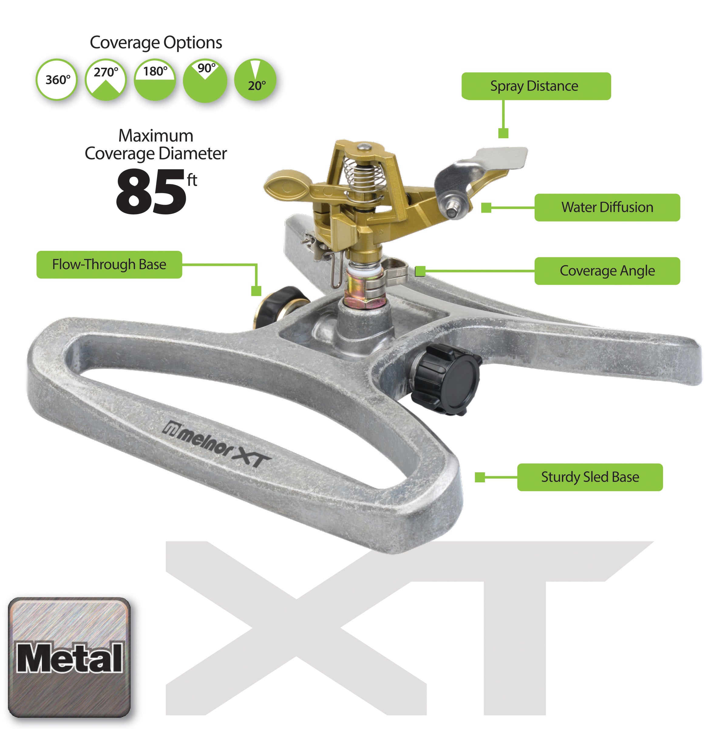 XT Metal Pulsating Sprinkler – Melnor