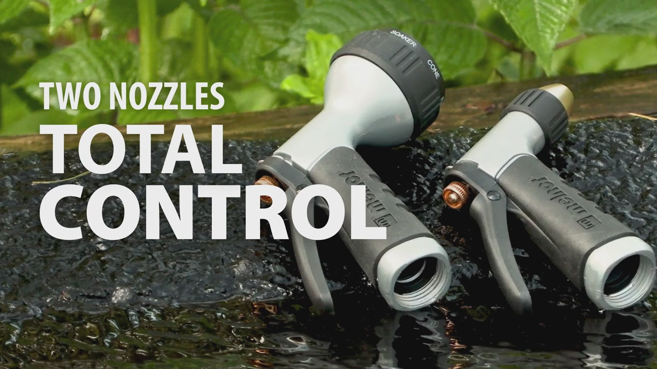 Video overview of the Melnor T150 T151 Metal Adjustable and Seven Pattern Nozzles