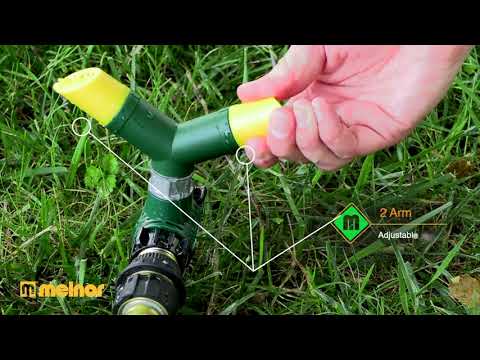 2-Arm Revolving Spike Lawn Sprinkler (YouTube)
